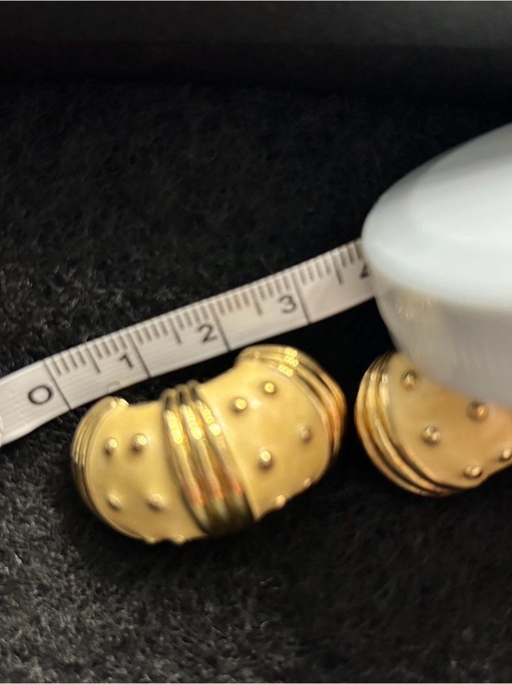 Gold Dome Stud Earrings “DIOR style”